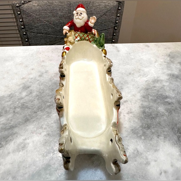 Fitz & Floyd Christmas Santa Sleigh with Reindeer - perfect for crackers/cookies - Picture 9 of 10